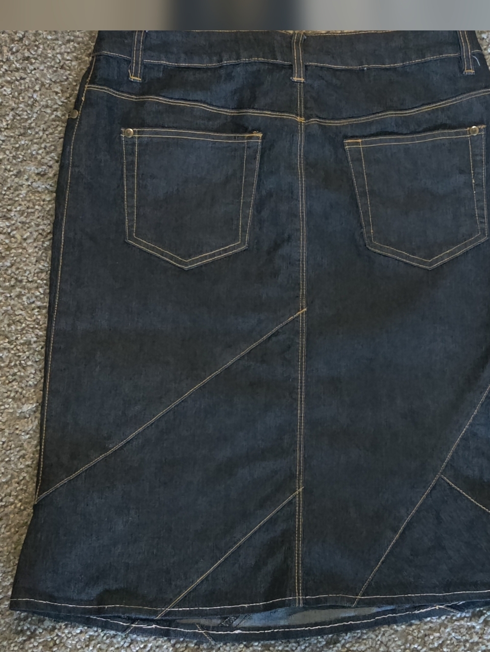 Bisou Bisou Dark Blue Denim Midi Skirt - Picture 4 of 6